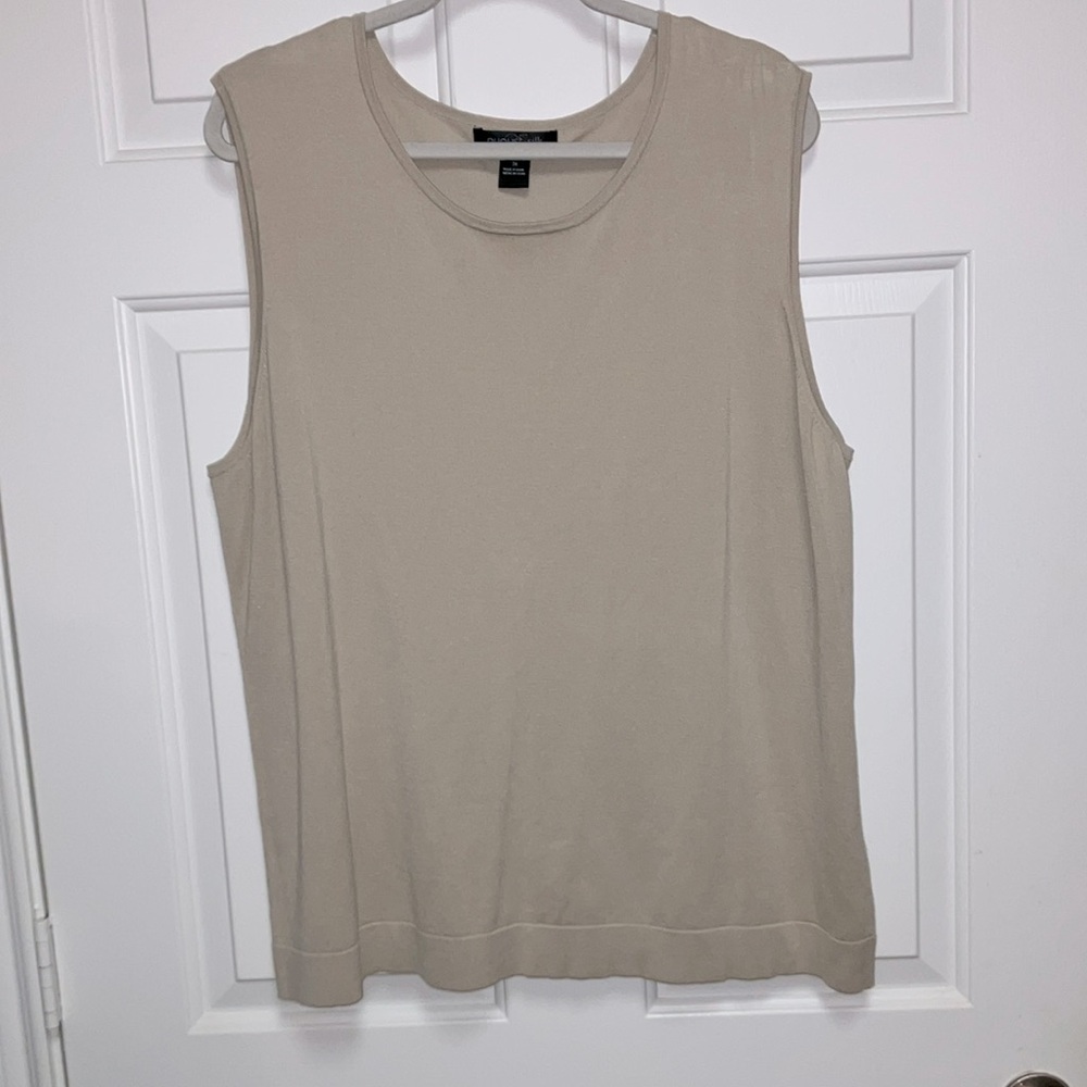 August Silk Tan Sleeveless Lightweight Sweater Size 3X